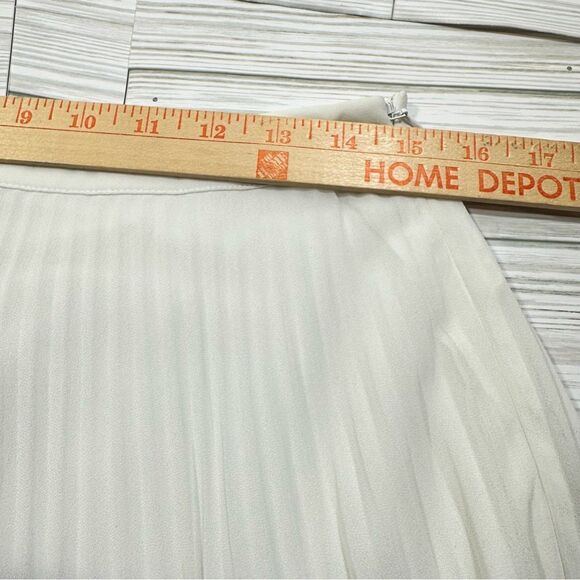 REISS ISIDORA PLEATED MIDI IVORY SKIRT 8 - Picture 3 of 9